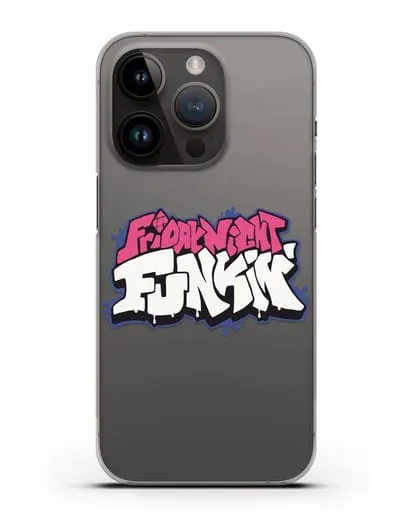 Чехол с логотипом Friday Night Funkin (Фрайдей Найт Фанкин) силиконовый для iPhone 14 Pro
