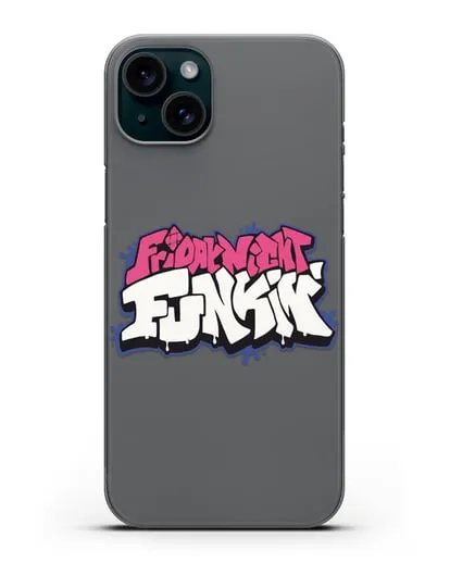 Чехол с логотипом Friday Night Funkin (Фрайдей Найт Фанкин) силиконовый для iPhone 15 Plus