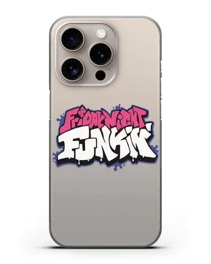 Чехол с логотипом Friday Night Funkin (Фрайдей Найт Фанкин) силиконовый для iPhone 15 Pro