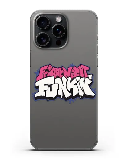 Чехол с логотипом Friday Night Funkin (Фрайдей Найт Фанкин) силиконовый для iPhone 15 Pro Max
