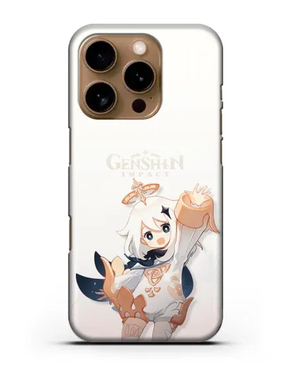 Чехол Genshin Impact (Геншин Импакт) - Паймон силиконовый для iPhone 16 Pro