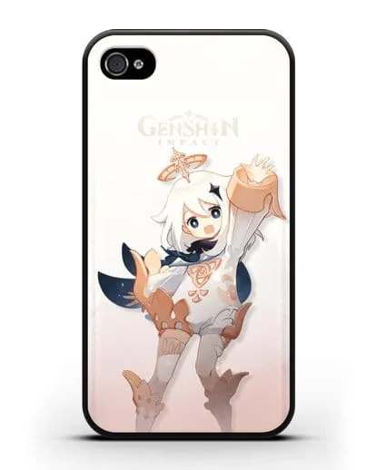Чехол Genshin Impact (Геншин Импакт) - Паймон силиконовый для iPhone 4/4s