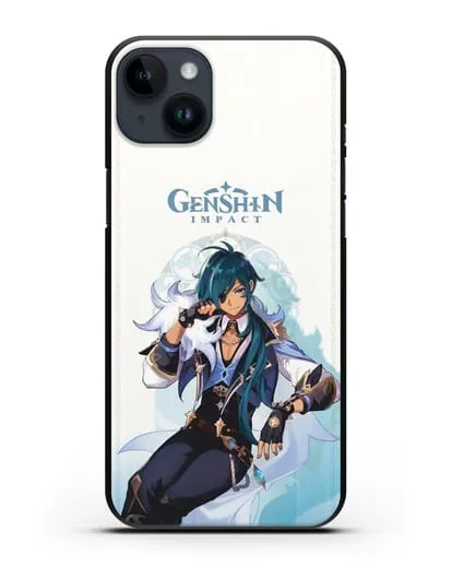 Чехол Genshin Impact (Геншин Импакт) - Кэйя силиконовый для iPhone 14 Plus