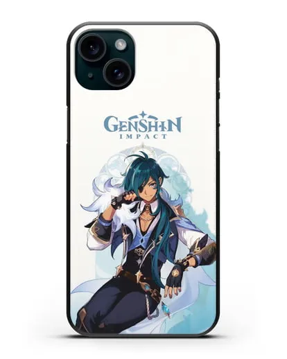 Чехол Genshin Impact (Геншин Импакт) - Кэйя силиконовый для iPhone 15 Plus