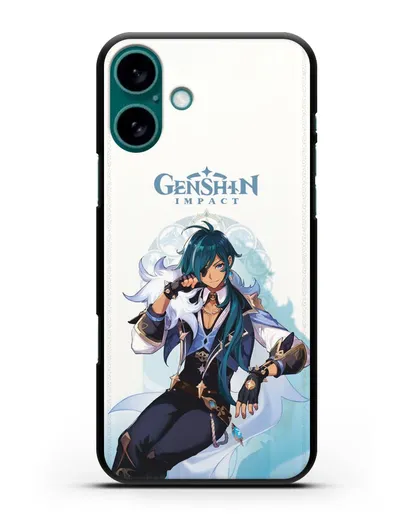 Чехол Genshin Impact (Геншин Импакт) - Кэйя силиконовый для iPhone 16 Plus