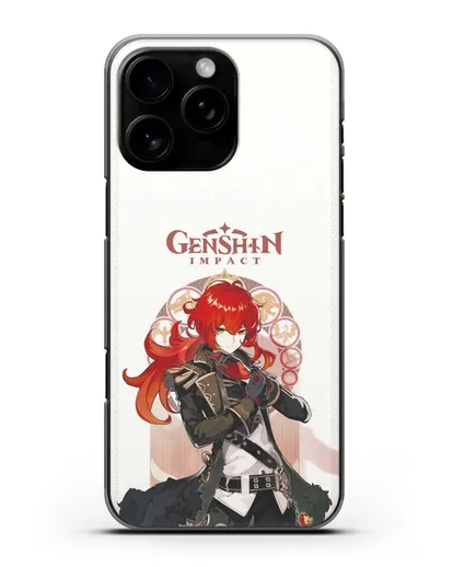 Чехол Genshin Impact (Геншин Импакт) - Дилюк силиконовый для iPhone 16 Pro Max