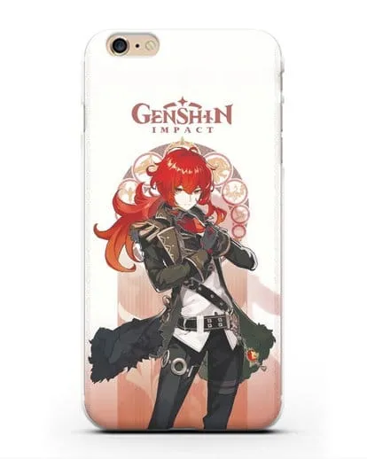 Чехол Genshin Impact (Геншин Импакт) - Дилюк силиконовый для iPhone 6s Plus