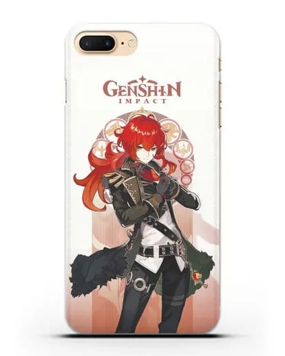 Чехол Genshin Impact (Геншин Импакт) - Дилюк силиконовый для iPhone 8 Plus