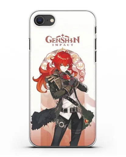Чехол Genshin Impact (Геншин Импакт) - Дилюк силиконовый для iPhone SE 2020
