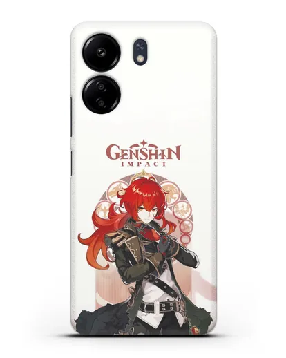 Чехол Genshin Impact (Геншин Импакт) - Дилюк силиконовый для Xiaomi Poco C65