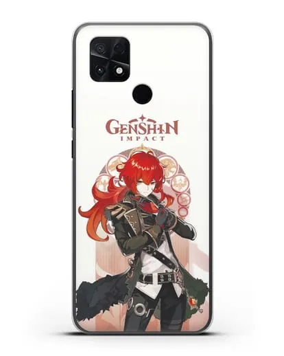 Чехол Genshin Impact (Геншин Импакт) - Дилюк силиконовый для Xiaomi Poco C40