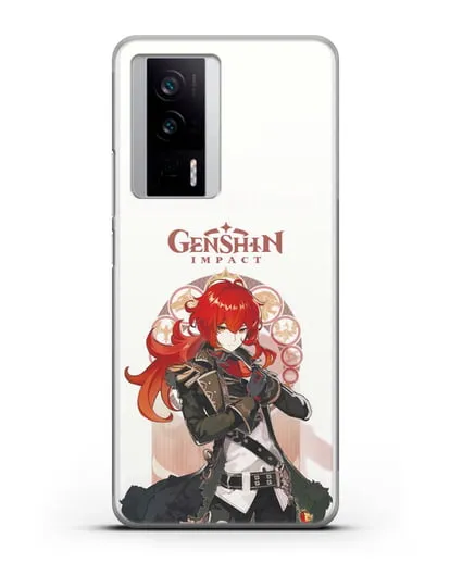 Чехол Genshin Impact (Геншин Импакт) - Дилюк силиконовый для Xiaomi Poco F5 Pro