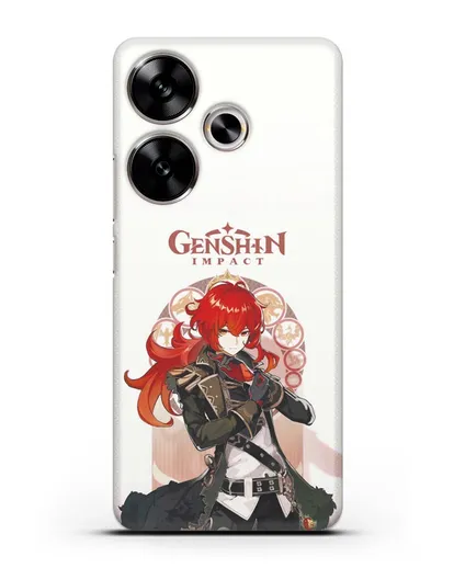 Чехол Genshin Impact (Геншин Импакт) - Дилюк силиконовый для Xiaomi Poco F6