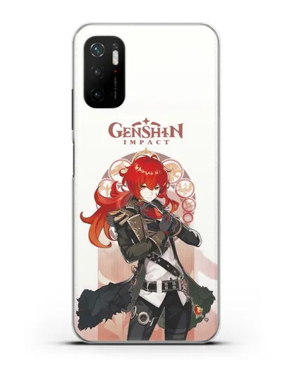 Чехол Genshin Impact (Геншин Импакт) - Дилюк силиконовый для Xiaomi Poco M3 Pro