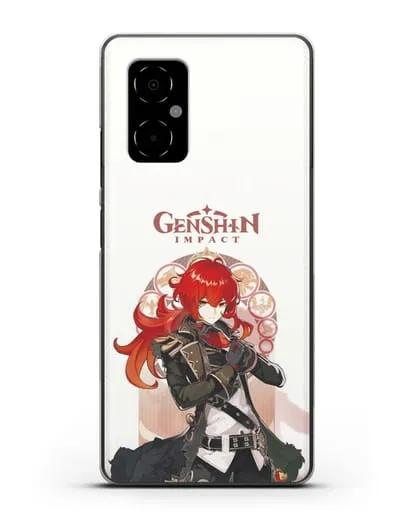 Чехол Genshin Impact (Геншин Импакт) - Дилюк силиконовый для Xiaomi Poco M4 5G