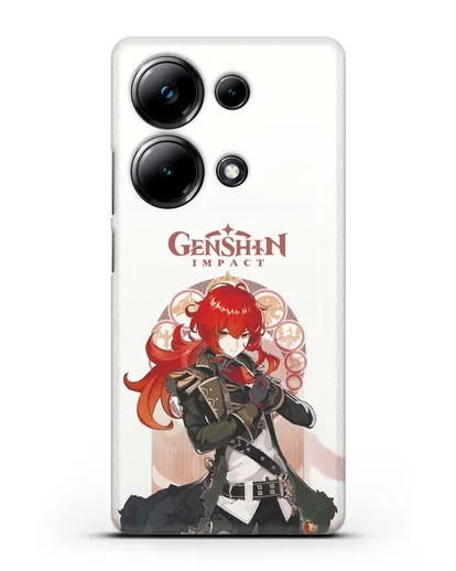 Чехол Genshin Impact (Геншин Импакт) - Дилюк силиконовый для Xiaomi Poco M6 Pro