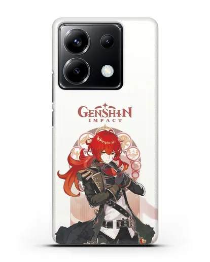Чехол Genshin Impact (Геншин Импакт) - Дилюк силиконовый для Xiaomi Poco X6