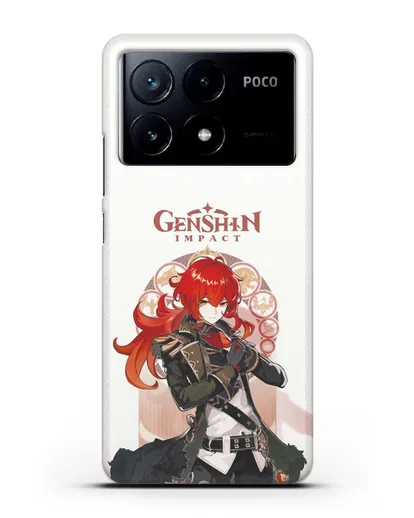 Чехол Genshin Impact (Геншин Импакт) - Дилюк силиконовый для Xiaomi Poco X6 Pro
