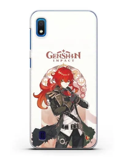 Чехол Genshin Impact (Геншин Импакт) - Дилюк силиконовый для Samsung Galaxy A10 [SM-A105F]