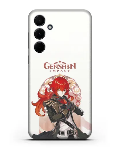 Чехол Genshin Impact (Геншин Импакт) - Дилюк силиконовый для Samsung Galaxy A55 [SM-A556]