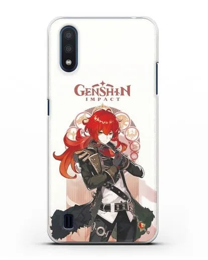 Чехол Genshin Impact (Геншин Импакт) - Дилюк силиконовый для Samsung Galaxy M01 [SM-M015F]