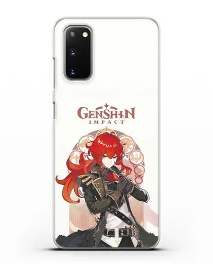 Чехол Genshin Impact (Геншин Импакт) - Дилюк силиконовый для Samsung Galaxy S20 [SM-G980F]