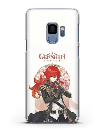 Чехол Genshin Impact (Геншин Импакт) - Дилюк силиконовый для Samsung Galaxy S9 [SM-G960F]