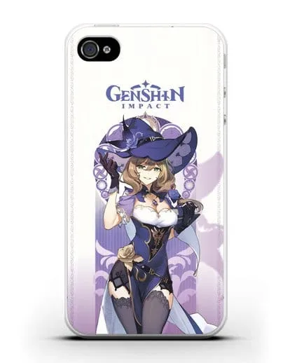 Чехол Genshin Impact (Геншин Импакт) - Лиза силиконовый для iPhone 4/4s