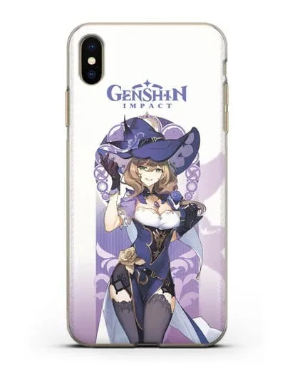 Чехол Genshin Impact (Геншин Импакт) - Лиза силиконовый для iPhone XS Max