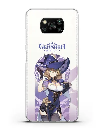 Чехол Genshin Impact (Геншин Импакт) - Лиза силиконовый для Xiaomi Poco X3 Pro