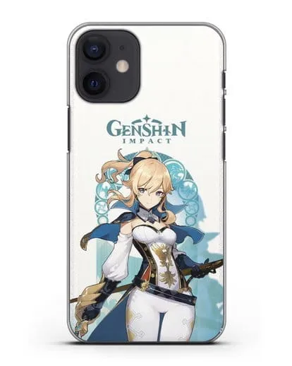 Чехол Genshin Impact (Геншин Импакт) - Джинн силиконовый для iPhone 12 mini