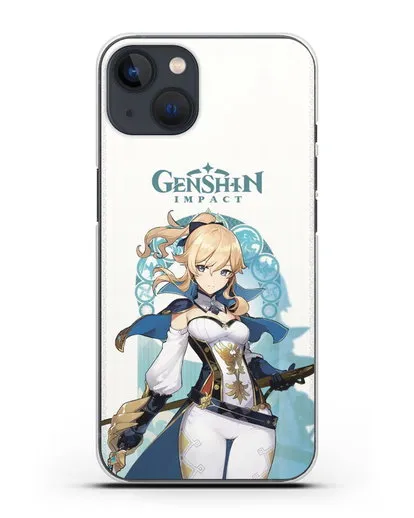 Чехол Genshin Impact (Геншин Импакт) - Джинн силиконовый для iPhone 13 Mini