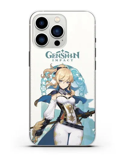 Чехол Genshin Impact (Геншин Импакт) - Джинн силиконовый для iPhone 13 Pro