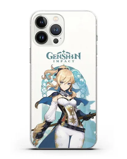 Чехол Genshin Impact (Геншин Импакт) - Джинн силиконовый для iPhone 13 Pro Max