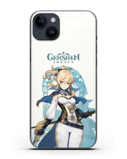 Чехол Genshin Impact (Геншин Импакт) - Джинн силиконовый для iPhone 14 Plus