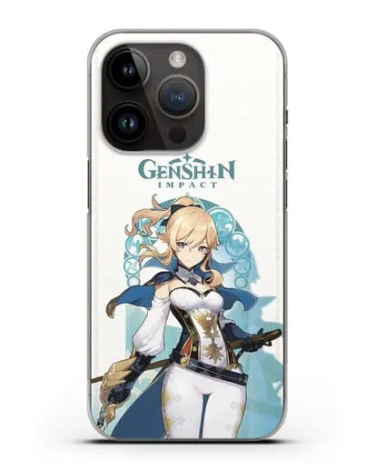 Чехол Genshin Impact (Геншин Импакт) - Джинн силиконовый для iPhone 14 Pro