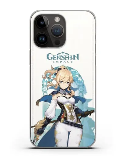 Чехол Genshin Impact (Геншин Импакт) - Джинн силиконовый для iPhone 14 Pro Max