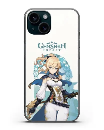 Чехол Genshin Impact (Геншин Импакт) - Джинн силиконовый для iPhone 15