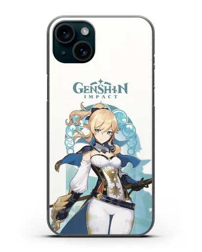 Чехол Genshin Impact (Геншин Импакт) - Джинн силиконовый для iPhone 15 Plus