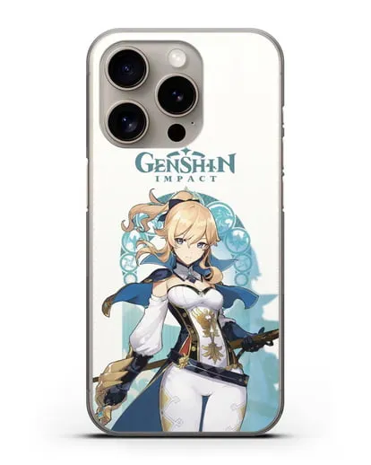 Чехол Genshin Impact (Геншин Импакт) - Джинн силиконовый для iPhone 15 Pro
