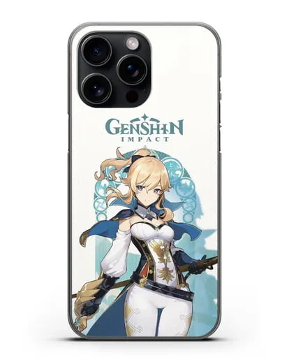 Чехол Genshin Impact (Геншин Импакт) - Джинн силиконовый для iPhone 15 Pro Max