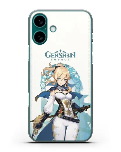 Чехол Genshin Impact (Геншин Импакт) - Джинн силиконовый для iPhone 16 Plus