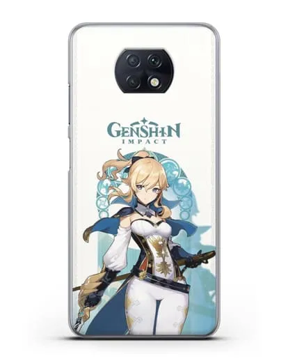 Чехол Genshin Impact (Геншин Импакт) - Джинн силиконовый для Xiaomi Redmi Note 9T