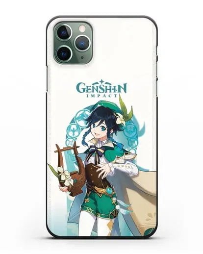 Чехол Genshin Impact (Геншин Импакт) - Венти силиконовый для iPhone 11 Pro