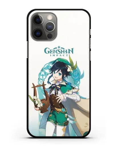 Чехол Genshin Impact (Геншин Импакт) - Венти силиконовый для iPhone 12 Pro