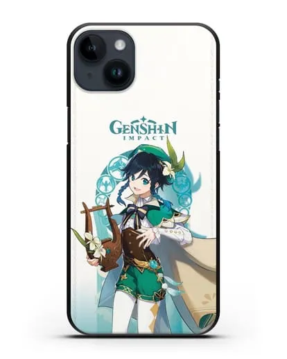 Чехол Genshin Impact (Геншин Импакт) - Венти силиконовый для iPhone 14 Plus