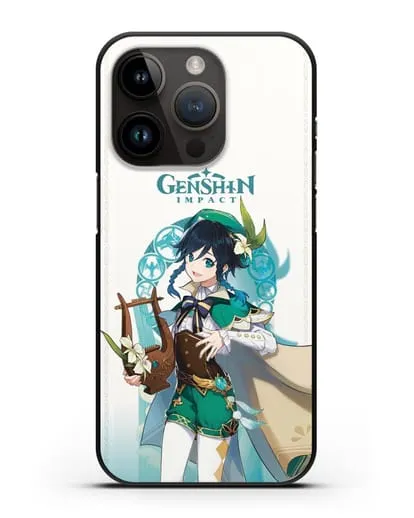 Чехол Genshin Impact (Геншин Импакт) - Венти силиконовый для iPhone 14 Pro