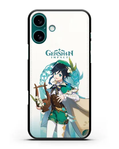Чехол Genshin Impact (Геншин Импакт) - Венти силиконовый для iPhone 16 Plus