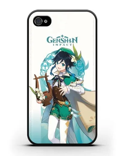 Чехол Genshin Impact (Геншин Импакт) - Венти силиконовый для iPhone 4/4s
