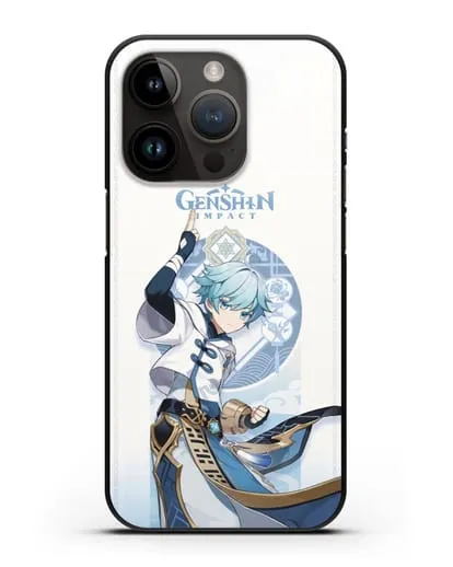 Чехол Genshin Impact (Геншин Импакт) - Чун Юнь силиконовый для iPhone 14 Pro